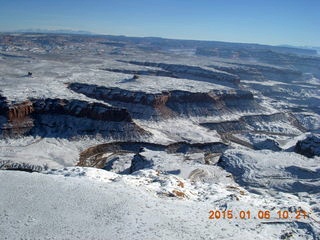 118 8v6. aerial - snowy canyonlands