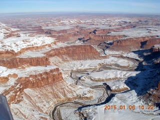 121 8v6. aerial - snowy canyonlands