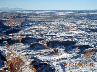 aerial - snowy canyonlands - Dirty Devil airstrip