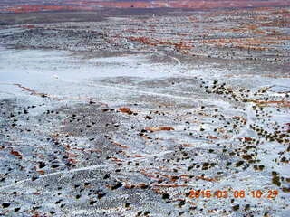 132 8v6. aerial - snowy canyonlands - Robbers Roost airstrip