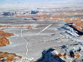 138 8v6. aerial - snowy canyonlands - Angel Point airstrip