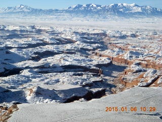 140 8v6. aerial - snowy canyonlands