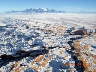 152 8v6. aerial - snowy canyonlands