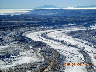 aerial - snowy Utah landscape - Capitol Reef National Park