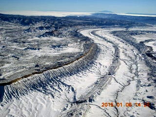 aerial - snowy Utah landscape - Capitol Reef National Park