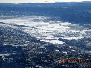 aerial - snowy Utah landscape - Escalante