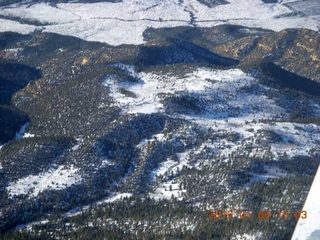 aerial - snowy Utah landscape - Escalante