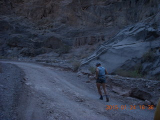 Canyonlands National Park - Lathrop trail hike - Adam running (back)