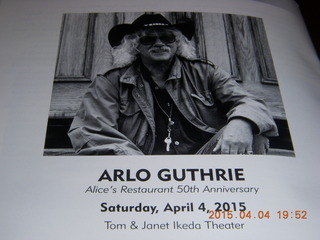 Mesa Arts Center - Arlo Guthrie program (close up)