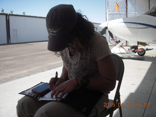 Janet D at simulator controls