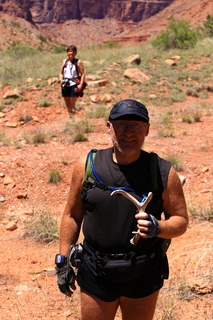 176 8zv. Beaver Creek Canyon hike- Karen M and Adam with antler