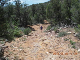 drive to Calamity Mine - very tough side road - Adam running
