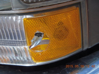 drive to Calamity Mine - new hole in turn signal plastic
