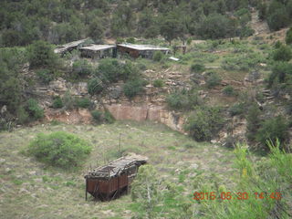 Calamity Mine camp site - mine equipment across the small valley