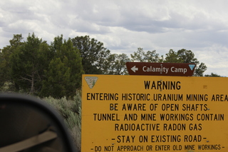 Calamity Mine drive - Uranium warning sign