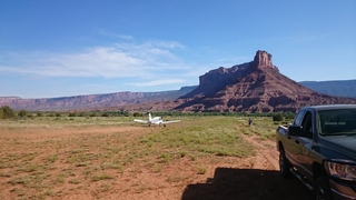 2 8zx. Gateway Canyon airstrip - N8377W taking off