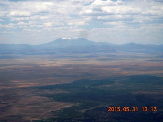 118 8zx. aerial - Cortez to Winslow - Humphries Peak in the distance