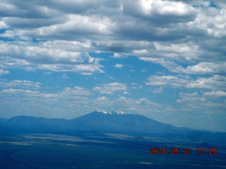 119 8zx. aerial - Cortez to Winslow - Humphries Peak in the distance