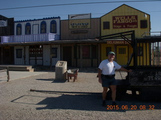 Adam near the jail on historic Route 66