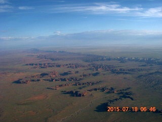 aerial - canyon creek bed on the way to Monument Valley