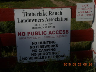 Mystic Bluffs (NM26), New Mexico, run - NO PUBLIC ACCESS sign