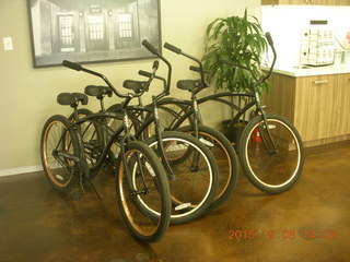 bicycles for borrowing in work buildilng lobby