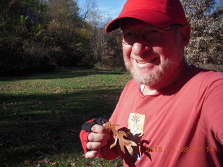 2847 958. Curtis Arboretum run - Adam and leaf