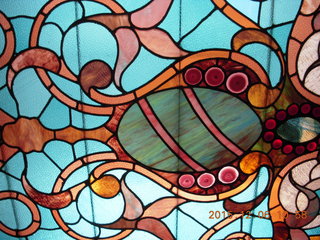 ceiling stained glass at Joseph's pizza