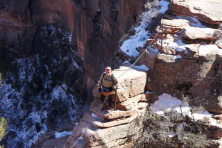 127 972. Zion National Park - Brad's pictures - Angels Landing hike - Adam and narrow part