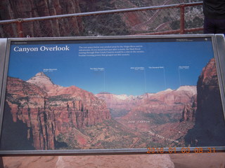 26 973. Zion National Park - Canyon Overlook hike sign
