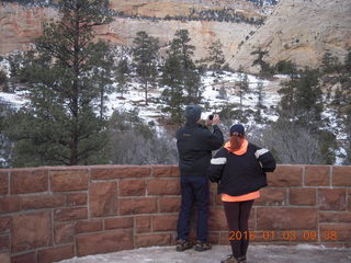 Zion National Park - Checkerboard Mesa viewpoint - Brad and Kit