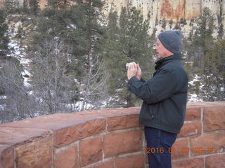 55 973. Zion National Park - Checkerboard Mesa viewpoint - Brad