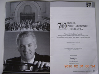 Scottsdale - Royal Philharmonic Orchestra with Pinchas Zuckerman program