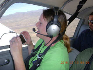 Laura flying in N8377W at Alamo Lake