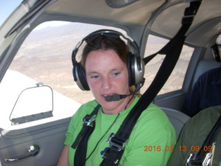 Laura flying in N8377W at Alamo Lake