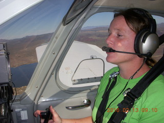 376 98d. Laura flying N8377W at Alamo Lake