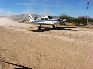 Laura and N8377W at Alamo Lake