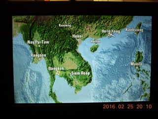 21 98r. long flights LAX to HKG to BKK- moving map