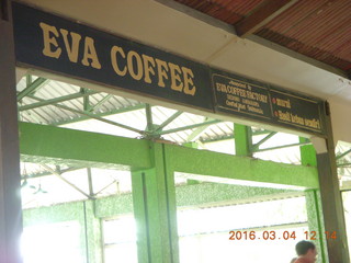 53 994. Indonesia - bus ride to Borabudur - coffee stop - Eva Coffee sign