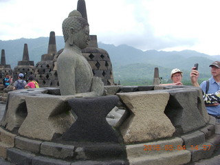 124 994. Indonesia - Borobudur temple - exposed Buddha inside bell