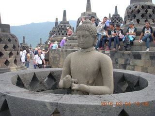 146 994. Indonesia - Borobudur temple - exposed bell Buddha