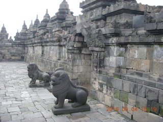 171 994. Indonesia - Borobudur temple - dogs/lions