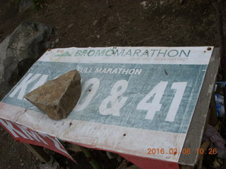 106 996. Indonesia - Mighty Mt. Bromo - marathon sign