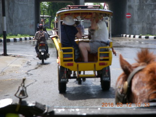 63 99c. Indonesia - Lombok - horse-drawn carriage ride back - Angela and Terry