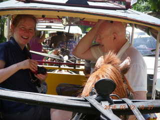 67 99c. Indonesia - Lombok - horse-drawn carriage ride back - Angela and Terry