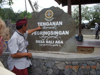 10 99d. Indonesia - Bali - Tenganan sign with our guide