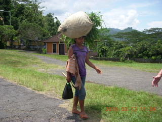 237 99d. Indonesia - Bali - lunch with hilltop view - carrying a load +++