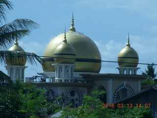 360 99d. Indonesia - Bali - bus ride - monument - mosque