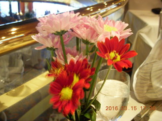60 99f. Rotterdam Dining Room on gala night - flowers
