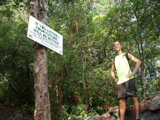 38 99h. Malaysia - Kuala Lumpur - Exciting Mountain Hike + IF YOU LITTER YOUR FUTURE WILL BE BITTER sign + Mathieu